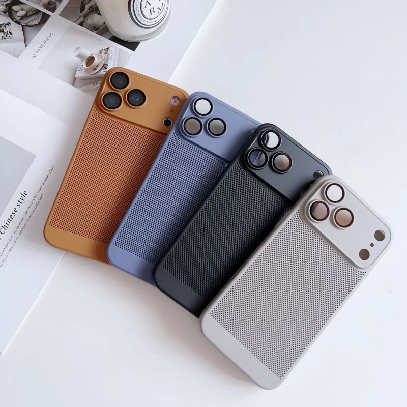 

Honeycomb heat dissipation suitable for Apple 17 Pro max skin feel simple phone case iPhone 16 lens film all inclusive