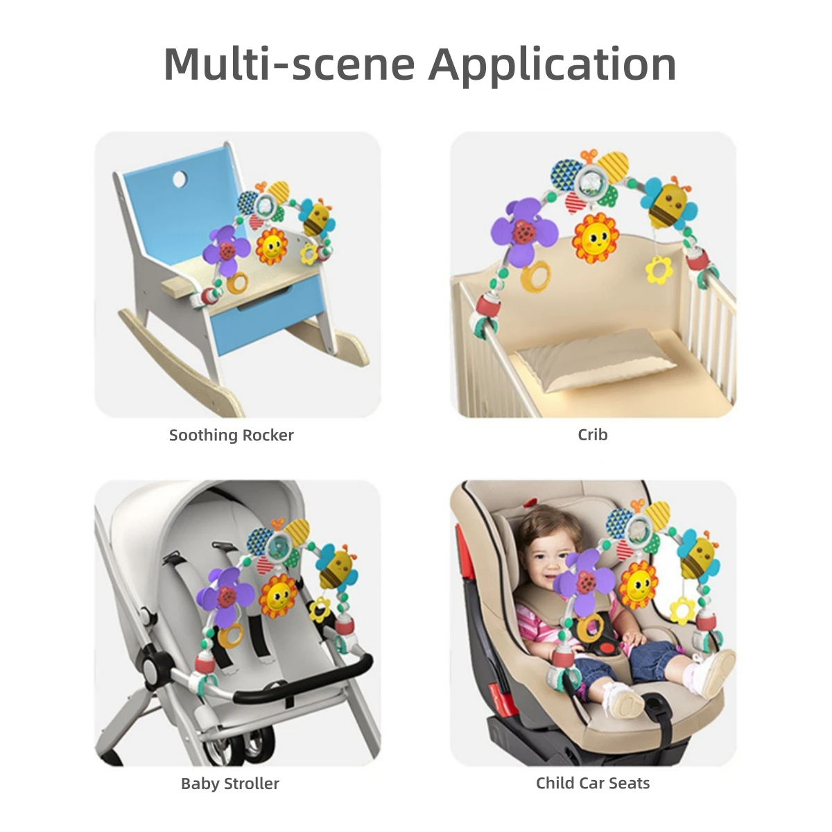 Baby Stroller Arch Toys Baby Car Seat Mobiles for Infant 0-6 Months Baby Bouncer Toy,Baby Pram Activity Toddlers Newborn Gift