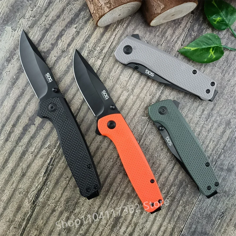 High Quality Flipper Assisted Folding Knife D2 Blade Nylon Fiber Handle Utility EDC Outdoor Hunting Hiking Tactical Pocket Knife