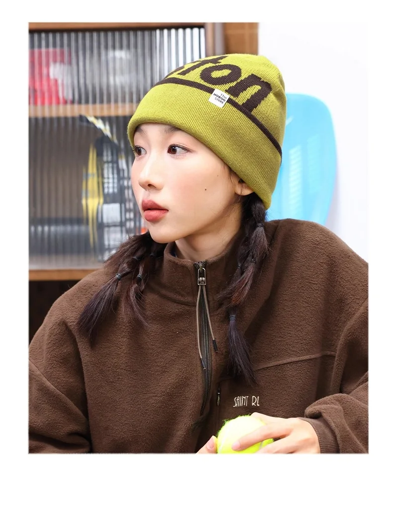 

Ins Корейская модная женская шапка-бини, толстая вязаная зимняя шапка, кепка с черепом для холодной погоды, пешего туризма, катания на лыжах, альпинизма, повседневная уличная шапка