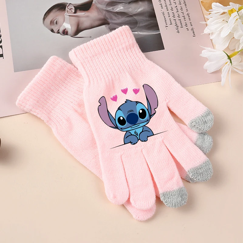 Girls' Disney Cartoon Printed Gloves, Ponto, Anjo, Bonito, Impresso, Crianças, Quente, Acessórios, Crianças, Presentes de Natal, Figura, Inverno, Novo