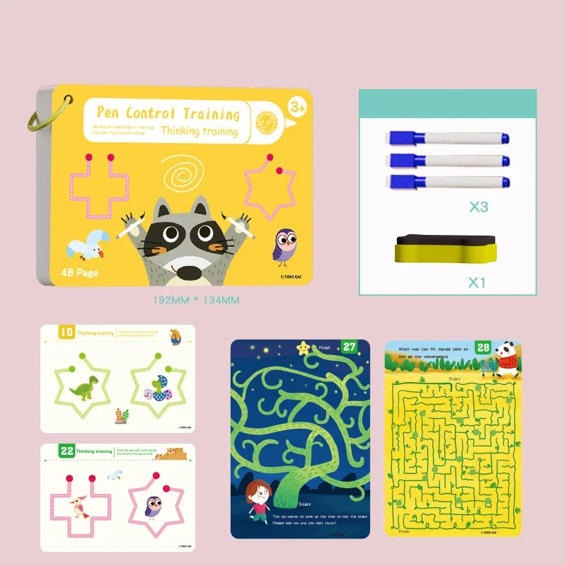 48 Page Magical Tracing Workbook Montessori Books Pen Control Training Early Education Exercise Book Reusable Calligraphy Books