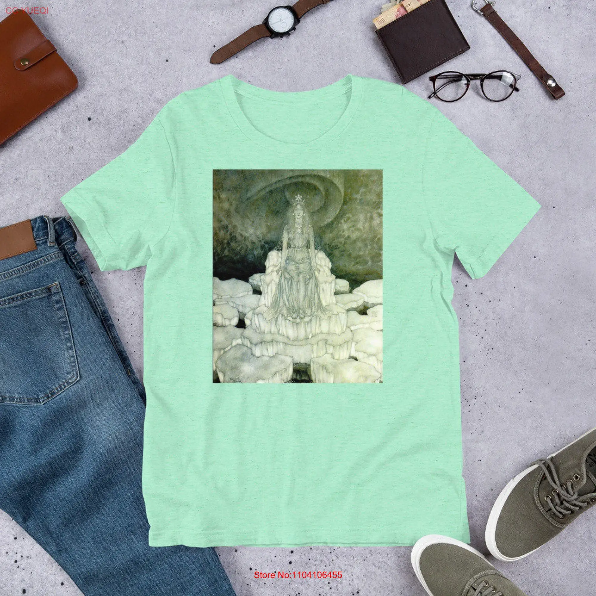 The Snow Queen by Edmund Dulac Vintage Artwork  T Shirt Art long or short sleeves