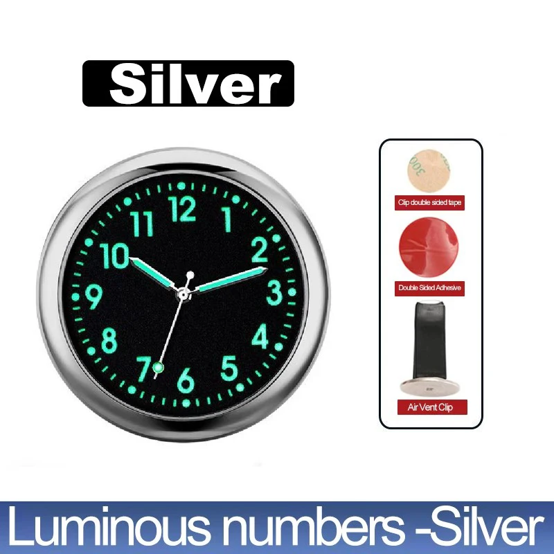 Auto Uhr Leuchtende Autos Interne Stick-On Mini Digital Uhr Mechanik Quarz Uhren Auto Ornament Auto Zubehör Geschenke