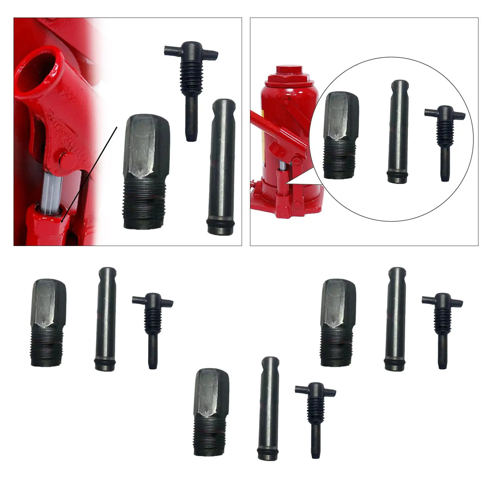 Vertical Hydraulic Jack Oil Pump Core Set Universal Piston Plunger Cylinder Metal Seals for Auto Repair Shop