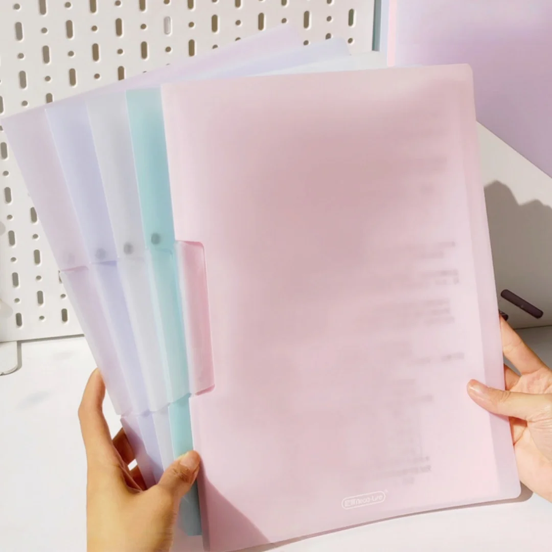 

1pc rotating side-opening file folder, A4 gradient color organizing and storage file bag, holding 30 sheets, suitable for school