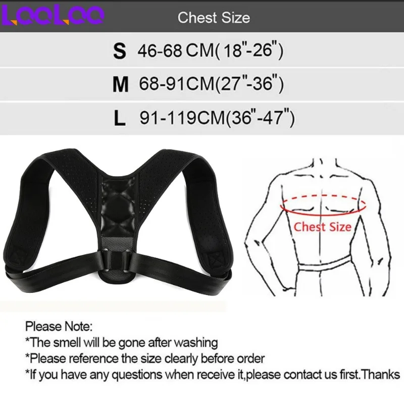 1PcsAdjustable Posture Corrector Preventing Humpback Protection Spine Pain Relief Correction Belt Women Men Back ShoulderSupport