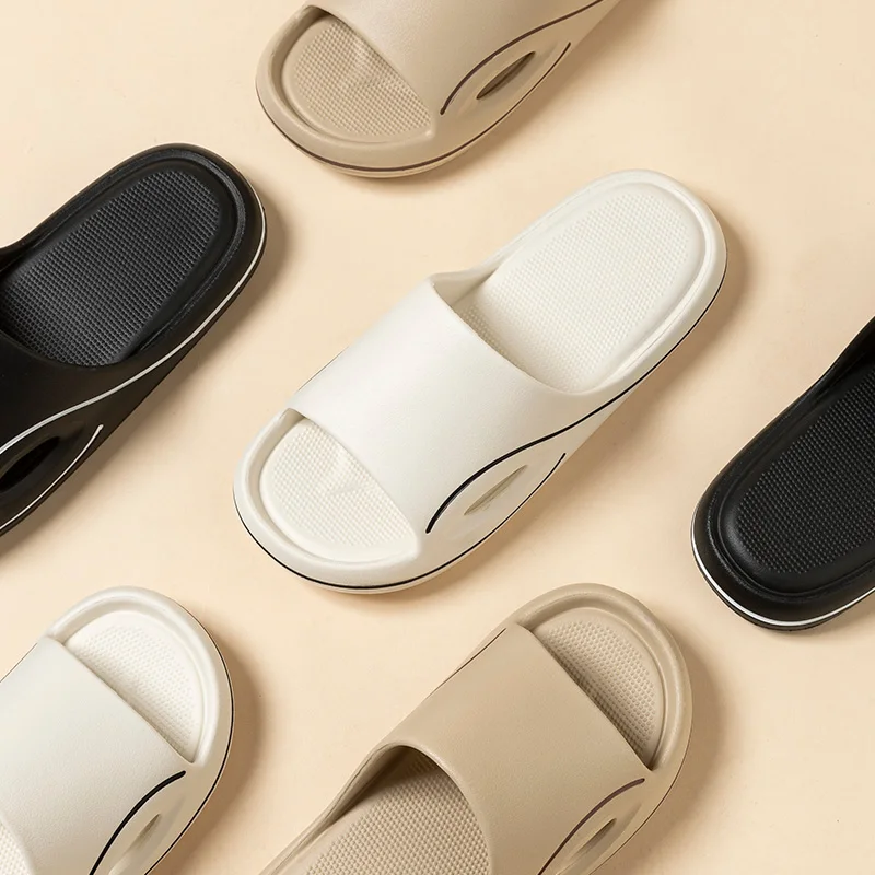 Women's Home Slippers Open Toe Quick Drying Shoes Indoor Outdoor Pillow Slides Soft Solid Color Non Slip Bath Men Flip Flops image 2