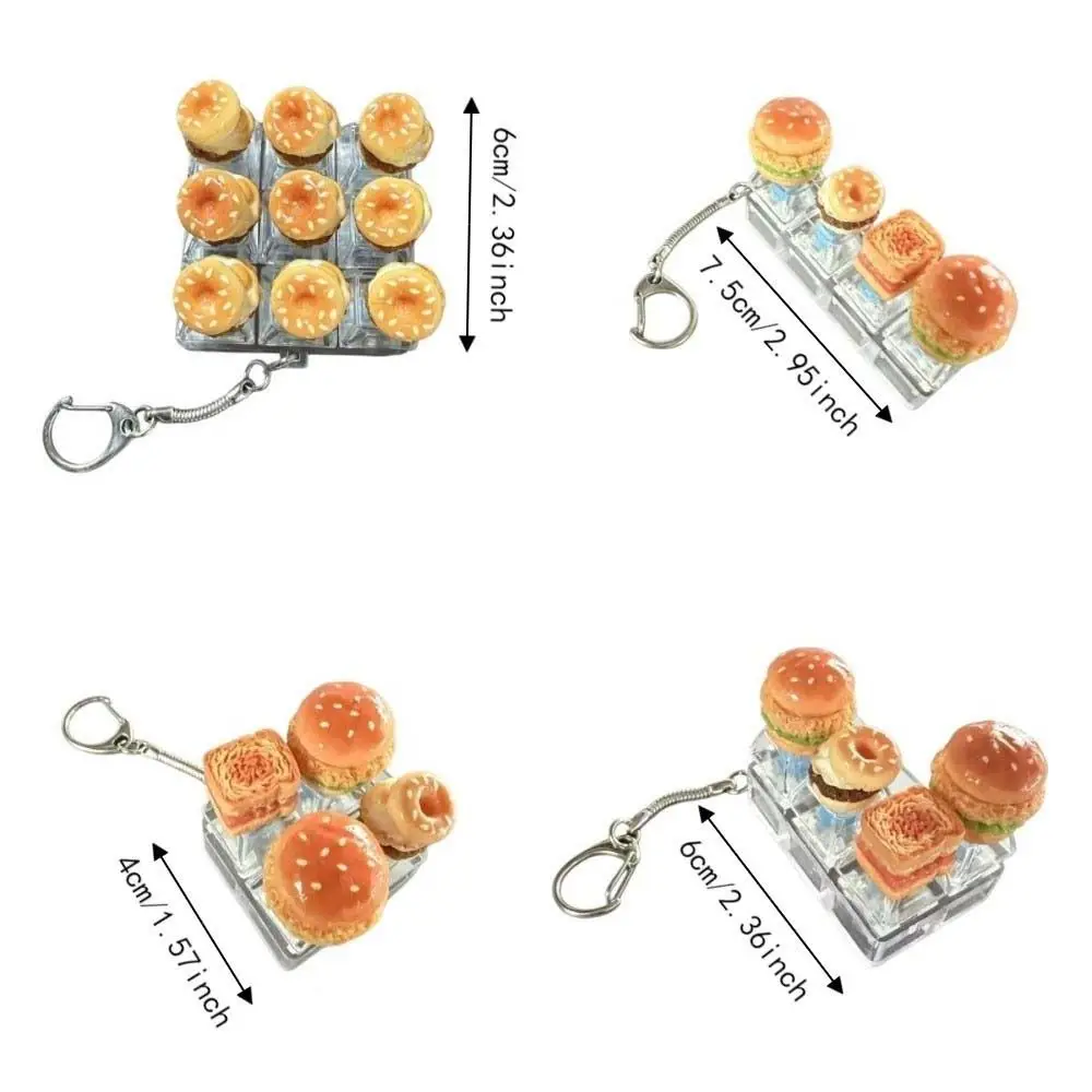 Cute Glow Design Decompression Button Simulation Keyboard Transparent Dual-Tone Mini Keyboard Pendant Luminous Burger Sandwich view 6