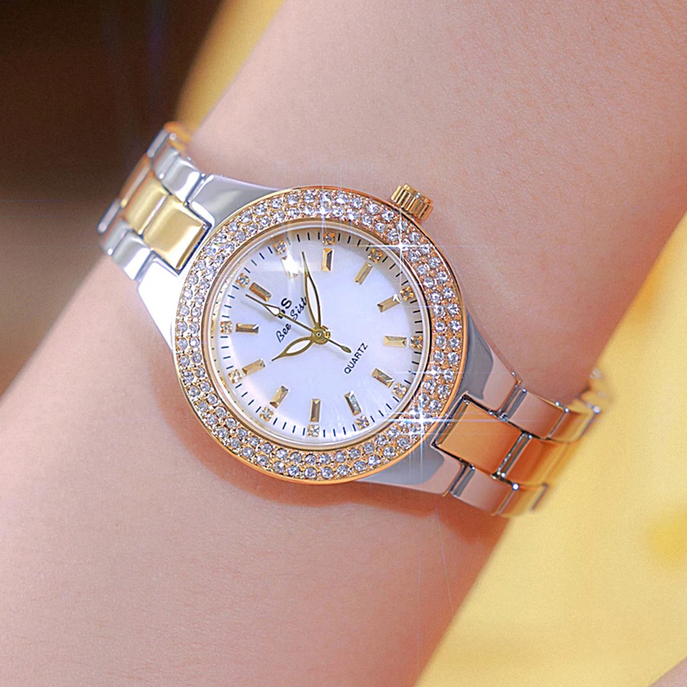 

BS Женские часы Классические легкие роскошные модные женские наручные часы Высокое качество Золото Серебро Кварцевые женские часы