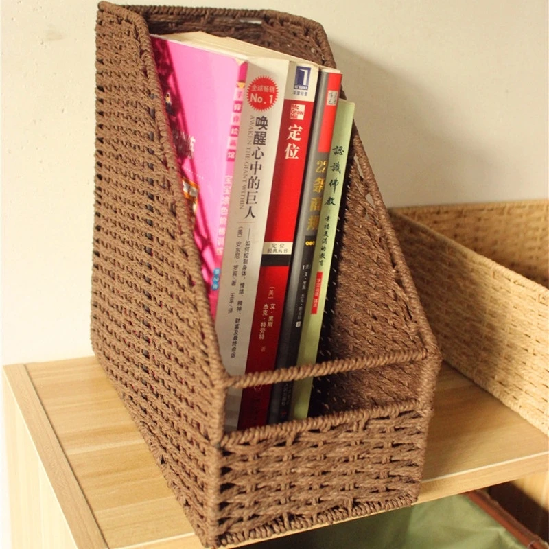 Environmentally Friendly Student Bookshelf Basket Desktop Shelf Folder Storage Box Stand Book File Shelf Office