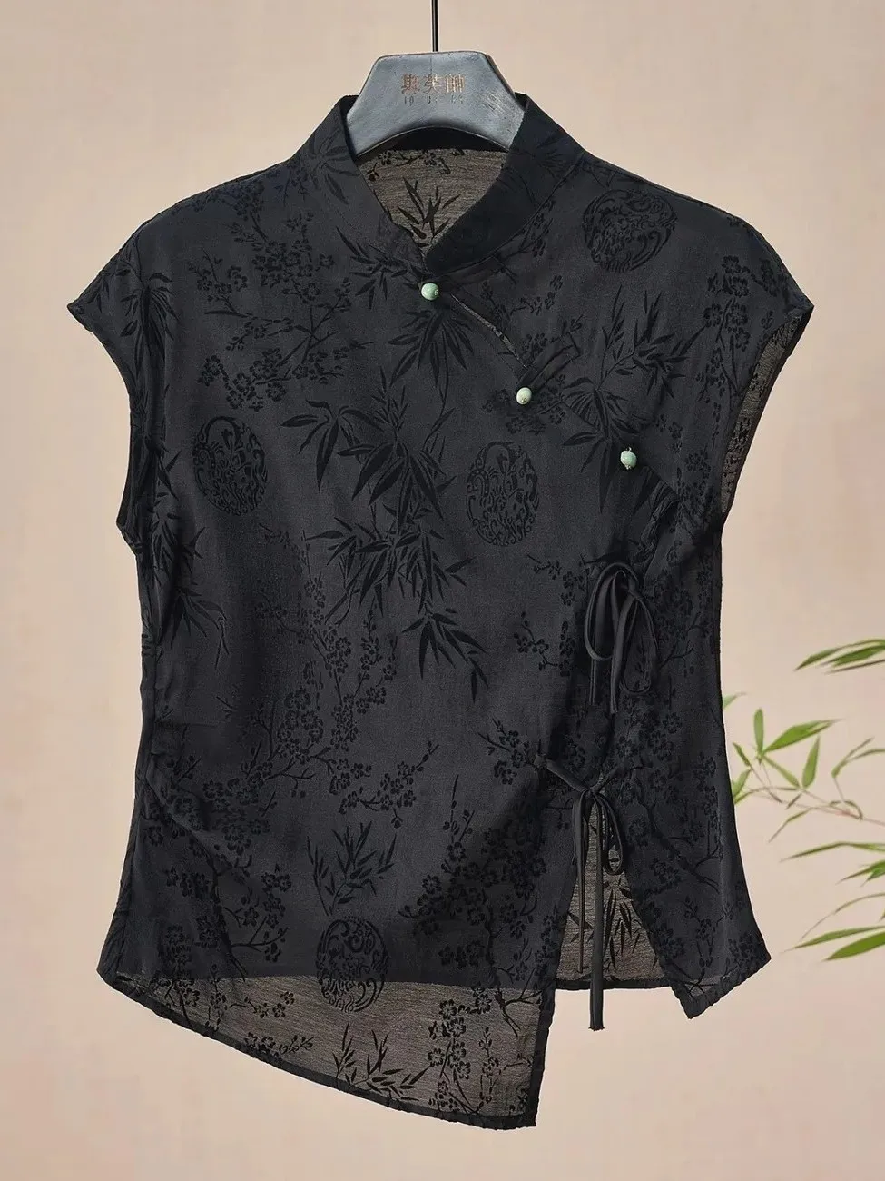 Nowa chińska marka odzieżowa Sle ort Sve irt, damska bluzka Qipao z guzikami, modny design, z paskiem, styl retro, idealna do pracy.