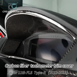Carbon Fiber Dashboard Fuel Gauge Tachometer Trim Cover Fit for 11th Gen Civic Type r FL5 Typer Dashboard Instrument Panel Cover