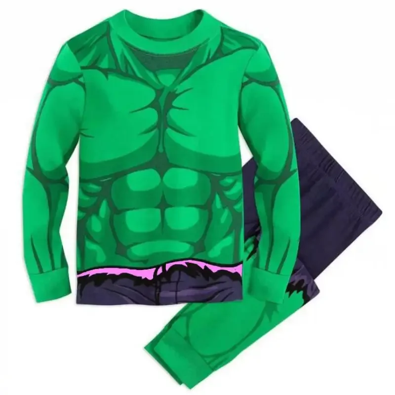 2 قطعة Supehero سبايدرمان هالك منامة مجموعة للبنين طويلة الأكمام منامة السراويل العليا الكرتون هالوين عيد الميلاد ملابس خاصة البدلة #3