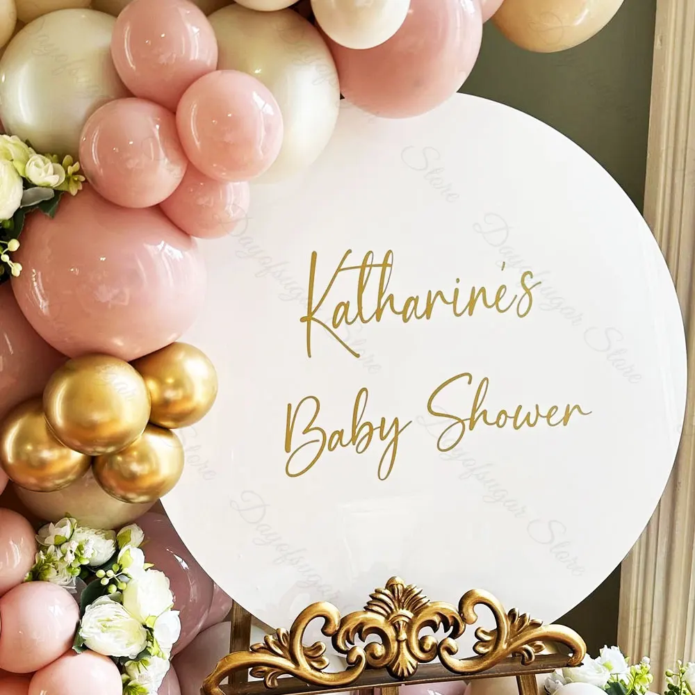 Round Welcome Sign Mosaic Board 35cm 45cm Cutsomized Circle Round Shaped Baby Shower Welcome Sign for Birthday Baby Shower Decor