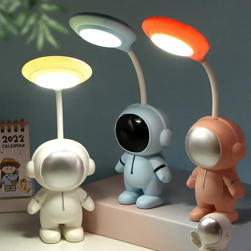 

cartoon astronaut creative night light usb folding charging led eye protection desk lamp learning lamp bedside lamp wholesale