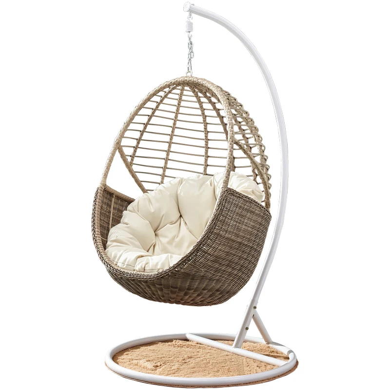 Подвесная корзина для балкона, одиночное домашнее подвесное кресло-качалка из ротанга, домашнее кресло-качалка для отдыха