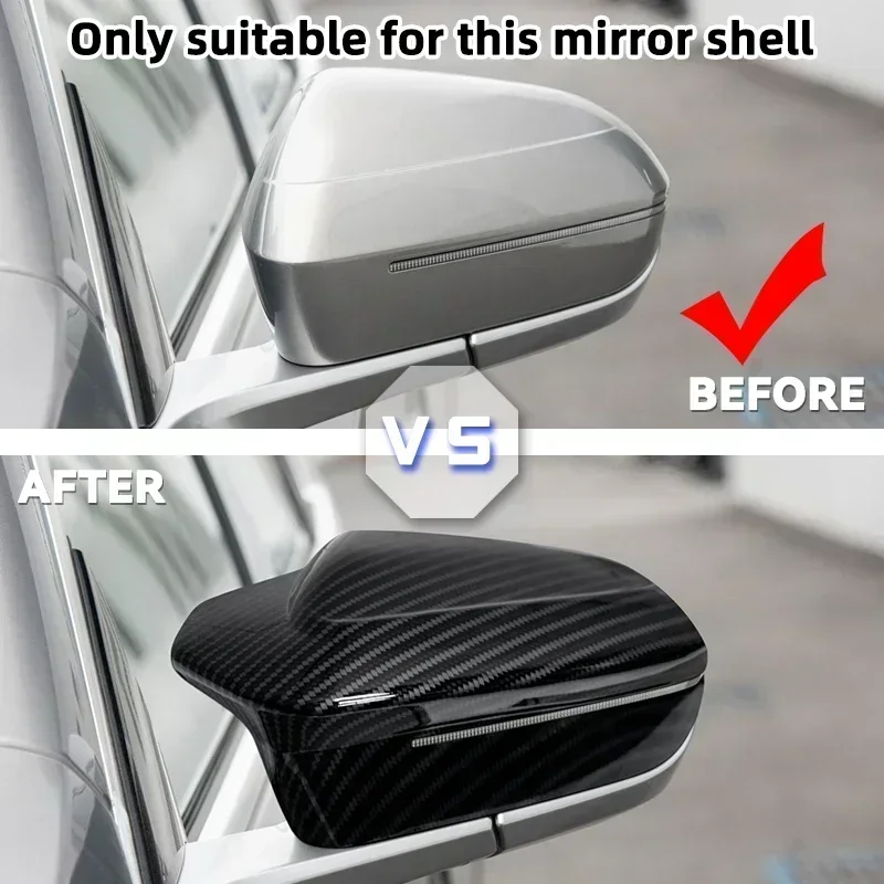 Side Wing Rearview Mirror Cover Cap For BMW 7 I7 I5 5 Series G60 G61 G68 G70 G90 2023-2024 M3 Carbon /Black high quality types