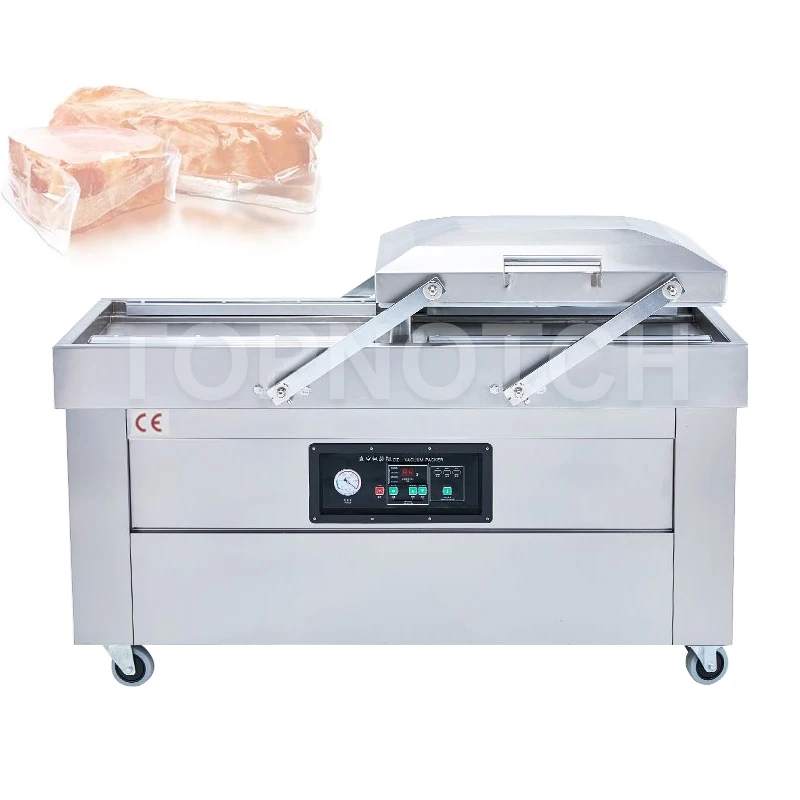 Peanut Bean Foods Bread Double Chamber 500 600 Models Vacuum Shrink And Packing Machine