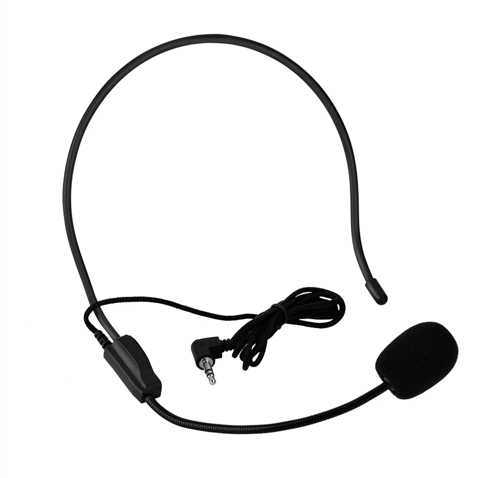 Mini 3.5mm Head Mounted Wired Microphone Condenser MIC For Voice Amplifier Speaker