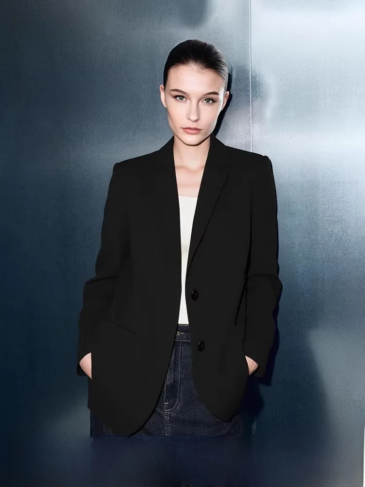 

Spring New Sle Women's Wide oulder Suit Jaet Cool Sensation UV Protection Turn-down Collar Formal Wear Casual Commute