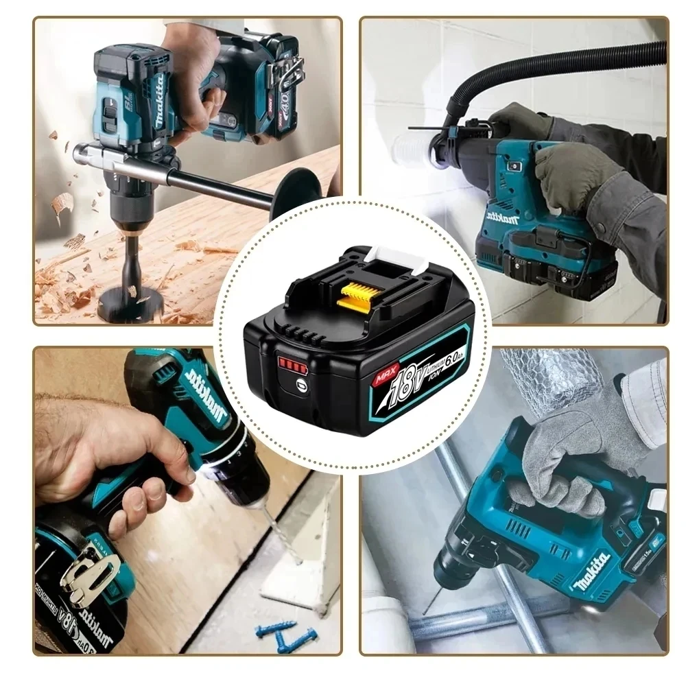 The 6.0Ah BL1860 that replaces Makita 18V lithium ion battery is compatible with Makita 18V BL1850 1840 1830 cordless power tool