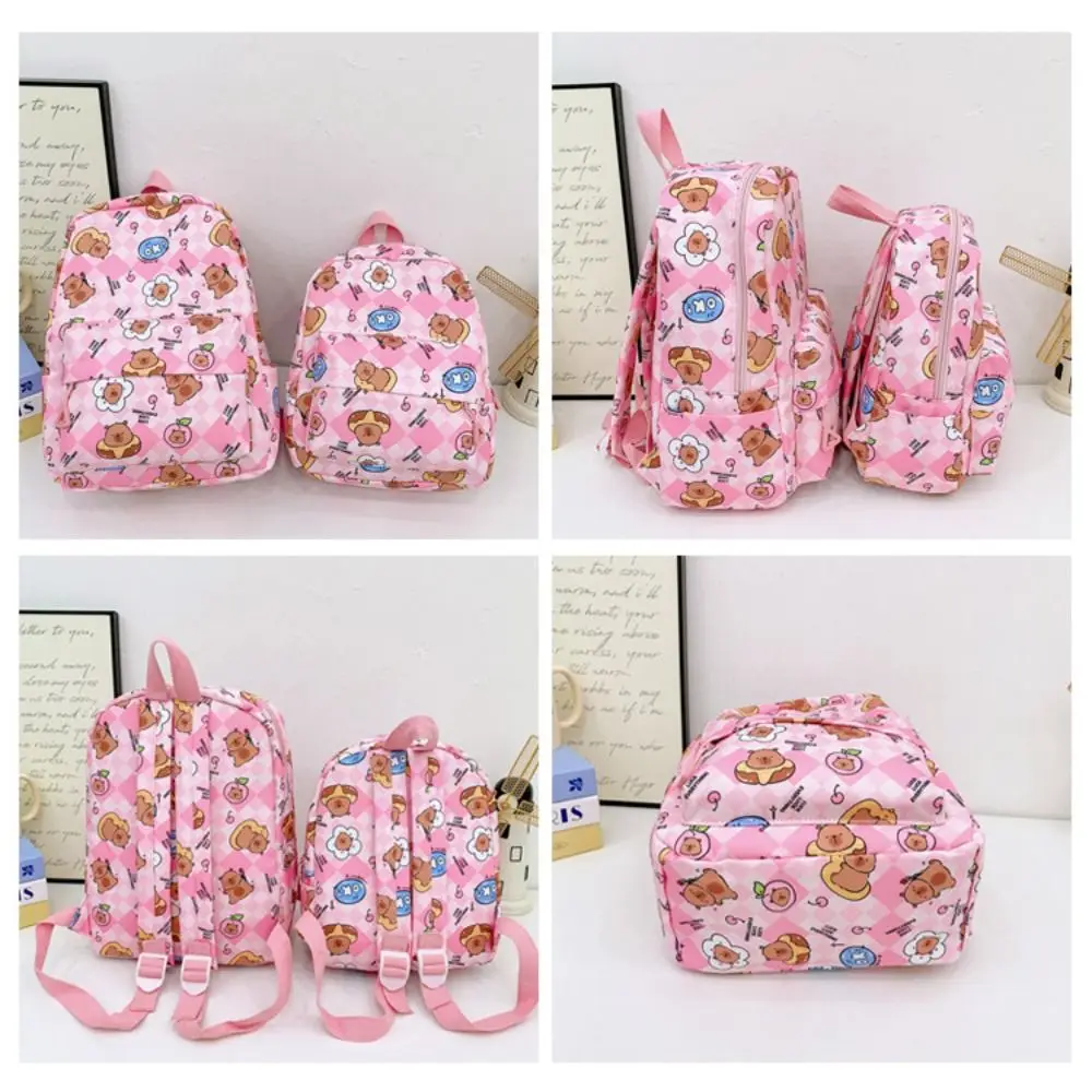 High Quality Nylon Capybara Backpack S/L Size Large Capacity Schoolbag Lightweight Capybara Rucksack Children