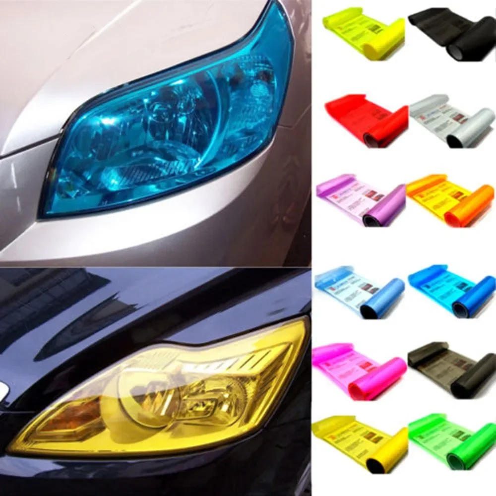 Headlights Protective Film Vinyl Film Sticker Auto Headlight Taillight Tint Vinyl Sheet Sticker Universal Multicolor Vinyl Wrap