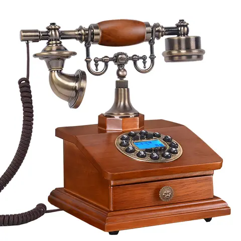 Moda Ahşap Telefon Antika Sabit Hatlı Telefon Vintage Telefon Ev Telefonu Çekmeceli Telefon RD Kutulu Çekmeceli Telefon