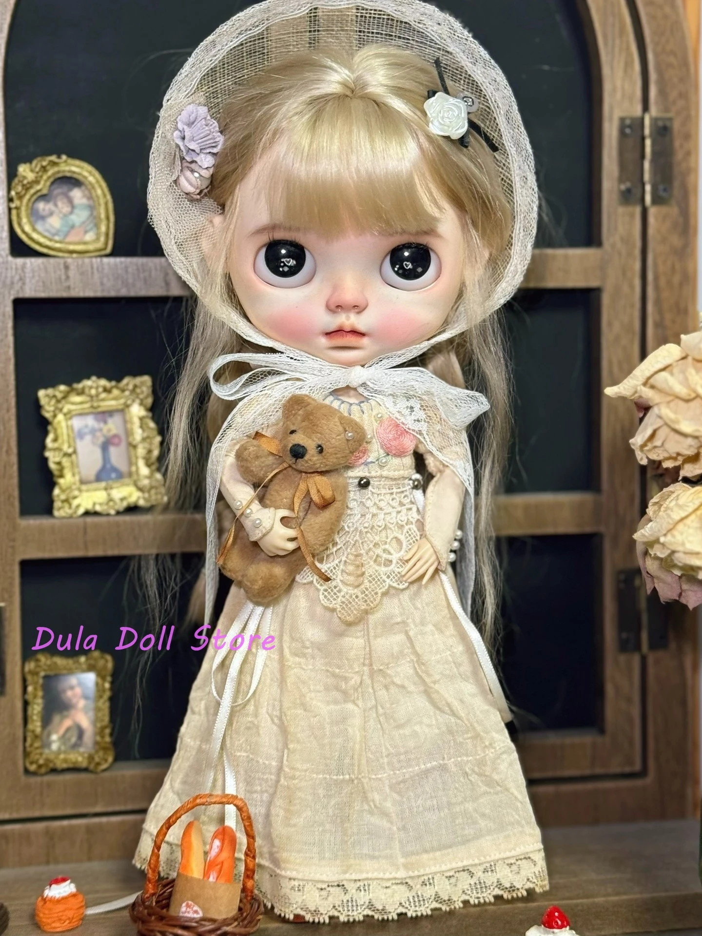

Dula Doll Clothes Dress Vintage court style tea dyed long skirt Blythe Landoudou Landazz ob24 ob22 Azone Licca ICY Bjd Doll