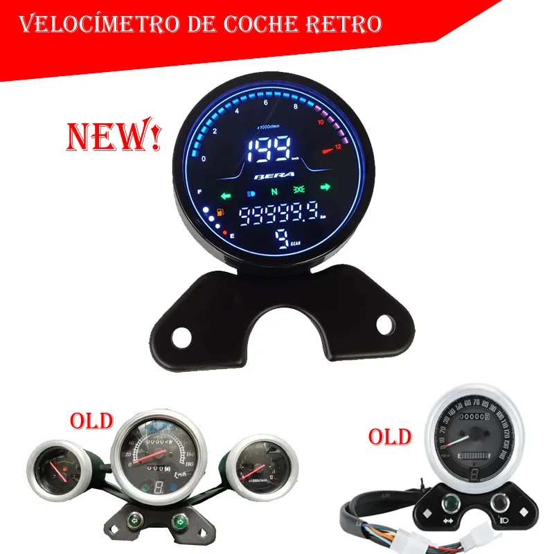 

Южная Америка Ретро RT250-C Цифровой приборный датчик для мотоцикла CG125 Спидометр с круглым циферблатом Модификация Доступ