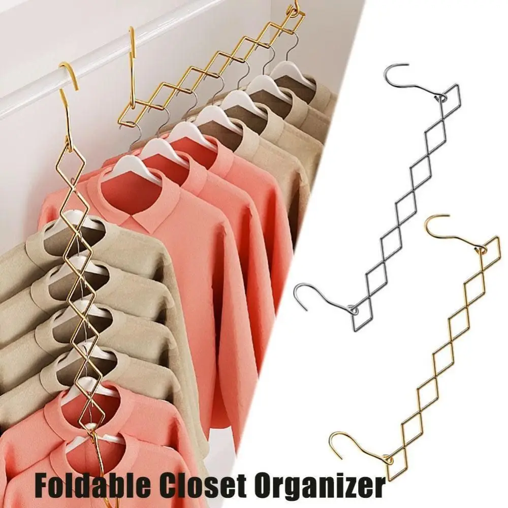 Multi-port Clothes Drying Rack Durable Space Saving Stainless Steel Clothes Hanger Foldable Hooks