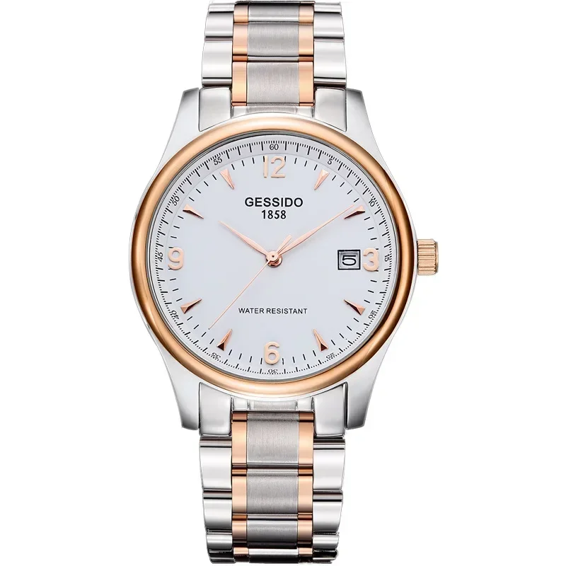 

Лидер продаж, ультратонкие кварцевые часы, мужские часы, водонепроницаемые деловые повседневные часы с календарем из нержавеющей стали