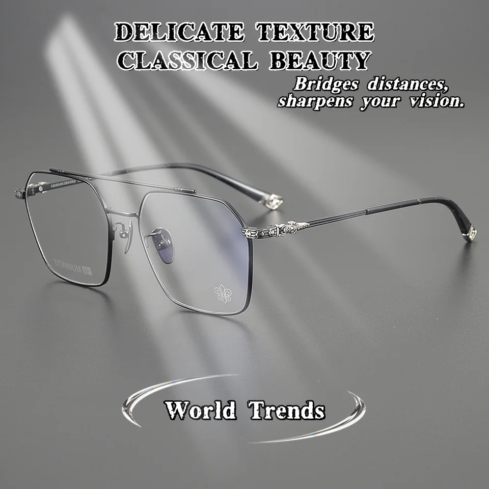 

Новые модные очки 2026 года: роскошная оправа из чистого титана в стиле «пилот», повседневные, стильные, с защитой от синего света, для мужчин и женщин, с диоптриями