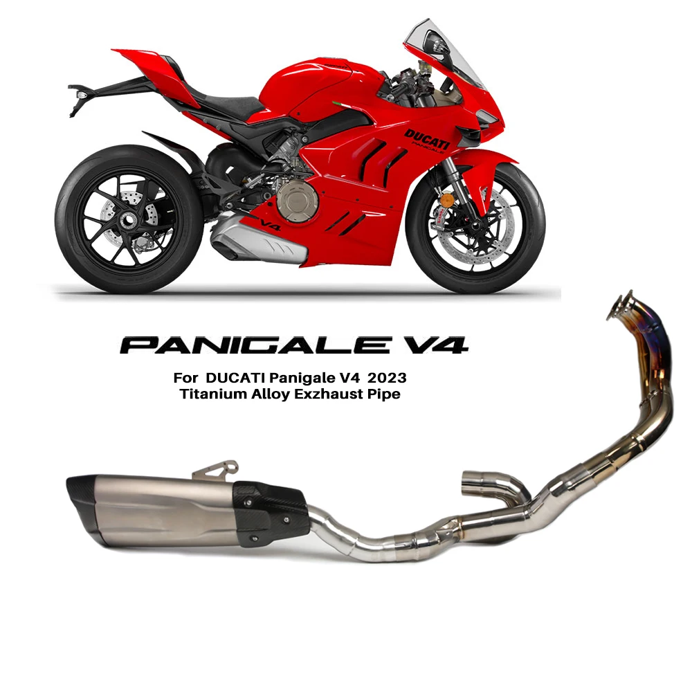 

Motorcycle Muffler Exhaust Full System For DUCATI Panigale V4 2023 Motorcycle Titanium Alloy Exhaust Muffler Escape Pipe