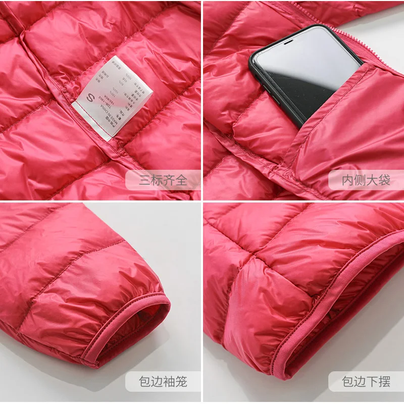 New Women Thin Down Jacket White Duck Down Jackets Autumn And Winter Warm Coats Portable Outwear