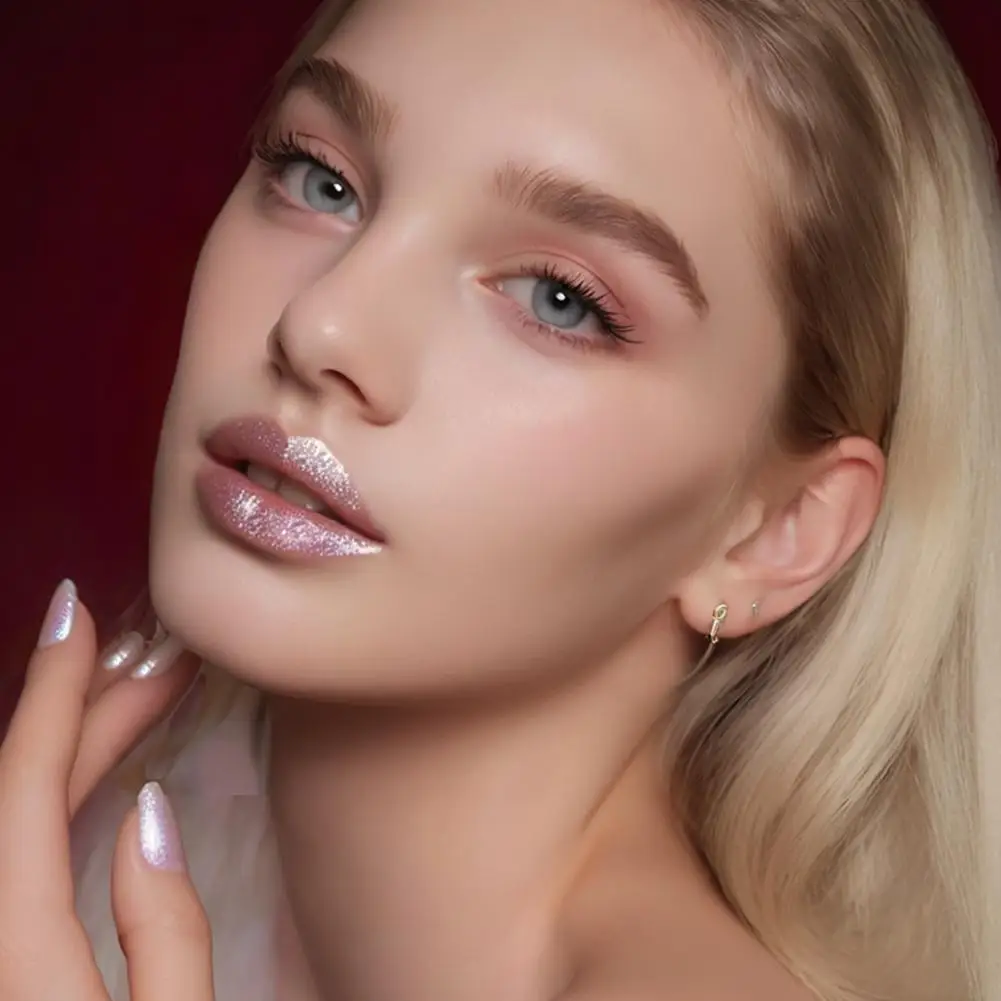 Rouge à lèvres hydratant nacré, longue durée, rouge à paillettes, imperméable, hydratant, lumineux, scintillant, maquillage