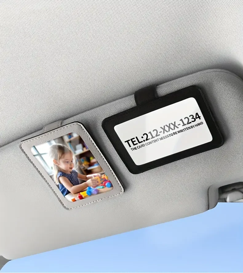 

Car sun visor decorative photo frame 3 inch photo clip license plate parking number plate sun visor card storage clip pocket
