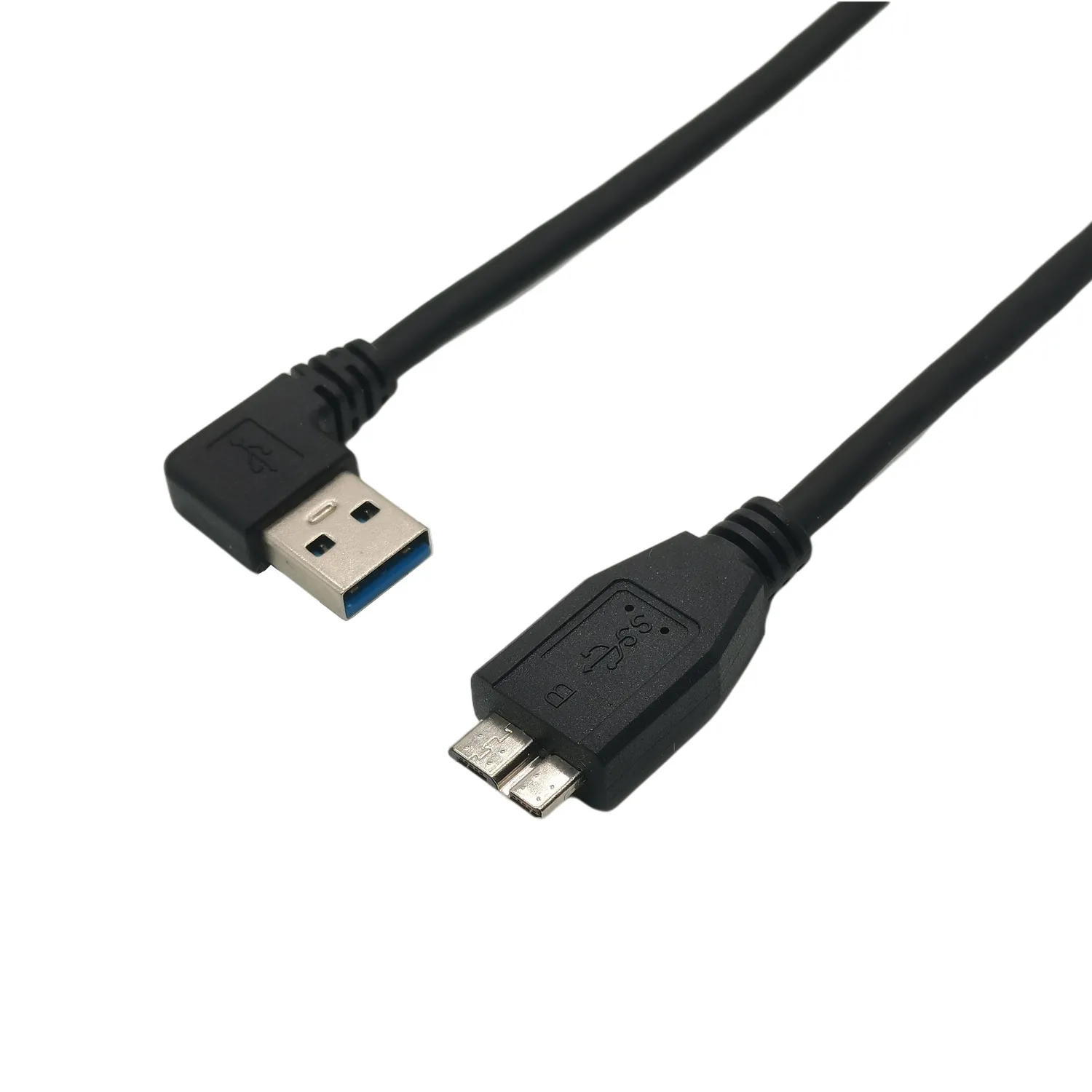 USB 3.0 Cable Angled 90 Degree Left Right USB Type A Male To Micro B Data Cables Cord Lead For External Hard Drive Disk 0.3M