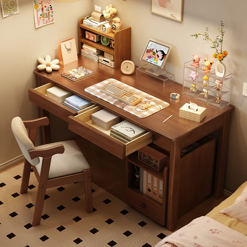 #LComputer Desk Bedroom Fashion Escritorios Wooden Furniture Modern Minimalism Study Table White Elegant Luxury Design