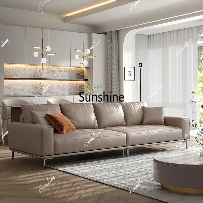Light luxury, Italian style, living room concubine modern simple straight row tofu sofa