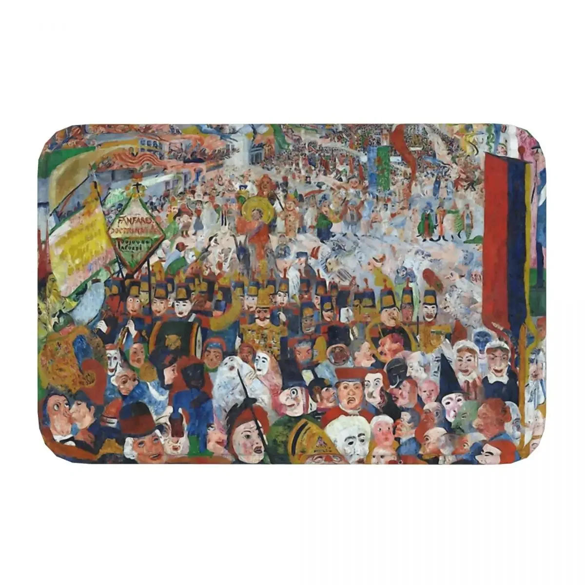 Jesus Christ God Resurrection Bedroom Mat James Ensor Christ's Entry Into Brussels In 1889 Rug Home Doormat Living Room Carpet