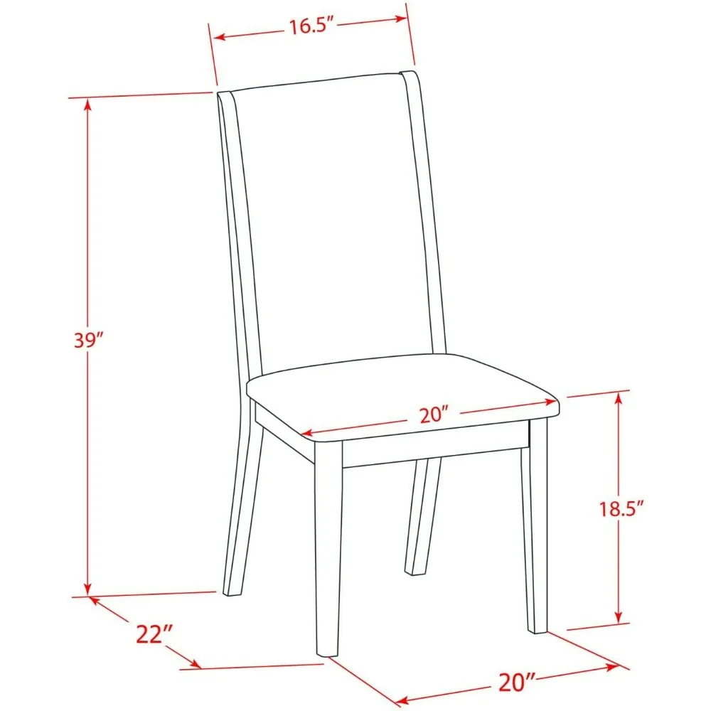 East West Furniture ANLA3-ABK-47: طقم طعام مكون من 3 قطع مع طاولة بقاعدة مستديرة وكرسيين خفيفين #3