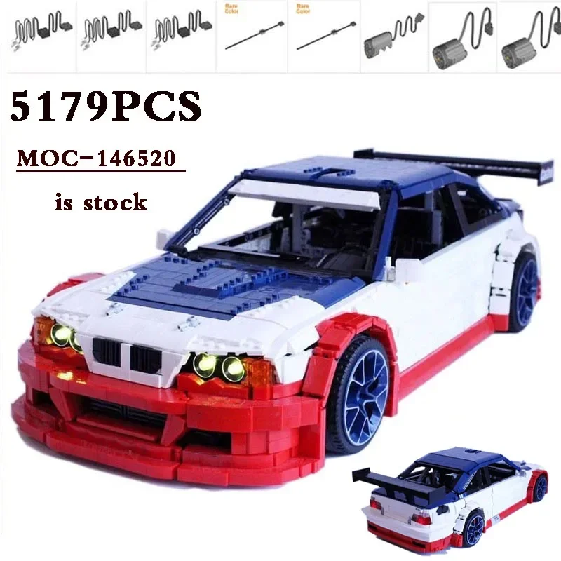 The New MOC-142015M3 MOC-146520 E46 GTR Most Wanted Sports Car-RC 5178pcs 1:8 Scale Racing Bricks Adult DIY Birthday Gift