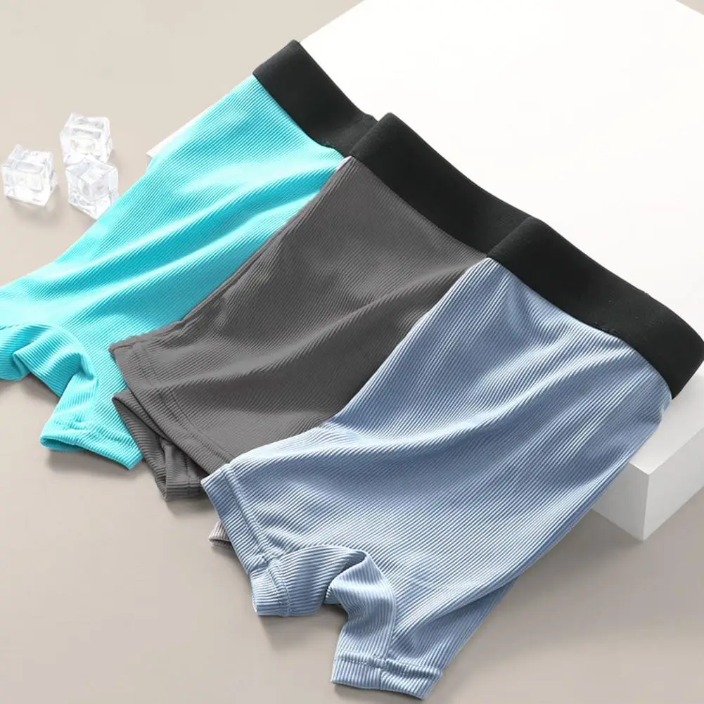 Culotte en soie glacée pour homme, Boxer, sous-vêtement Sexy, extensible, près du corps