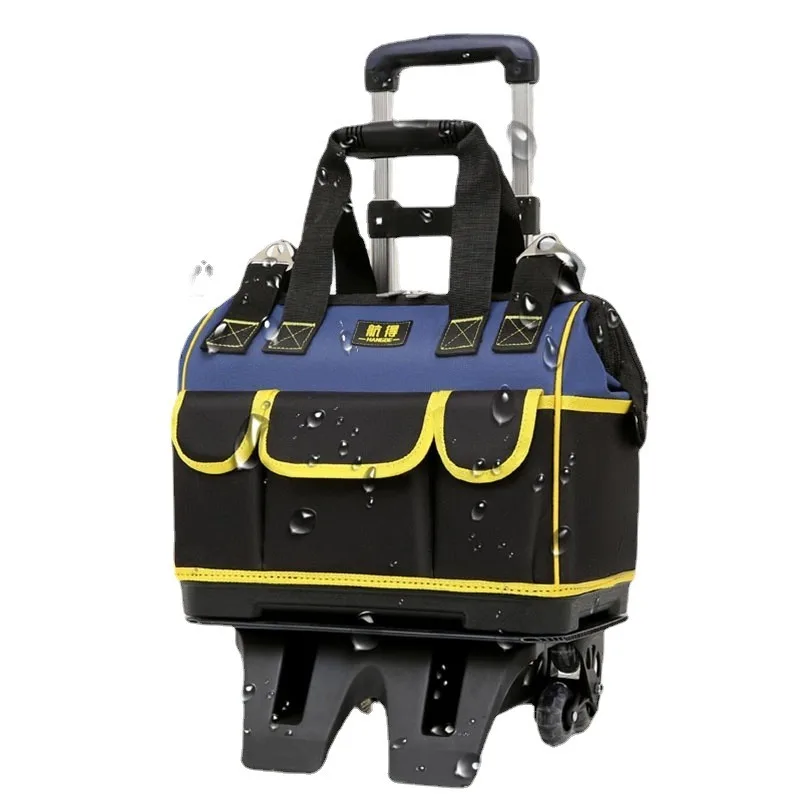 Professional Tool Bags Multi Pocket Complete Tool Kit Auto Repair Shop Heavy Duty Electrician Tool Trolley Box Hardware Products