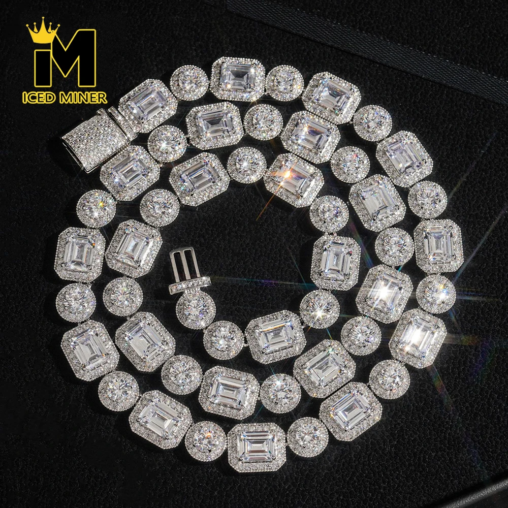 

Bling Square Iced Out Tennis Chain Necklaces For Men Women Zircon Goth Hip Hop Jewelry Free Shipping