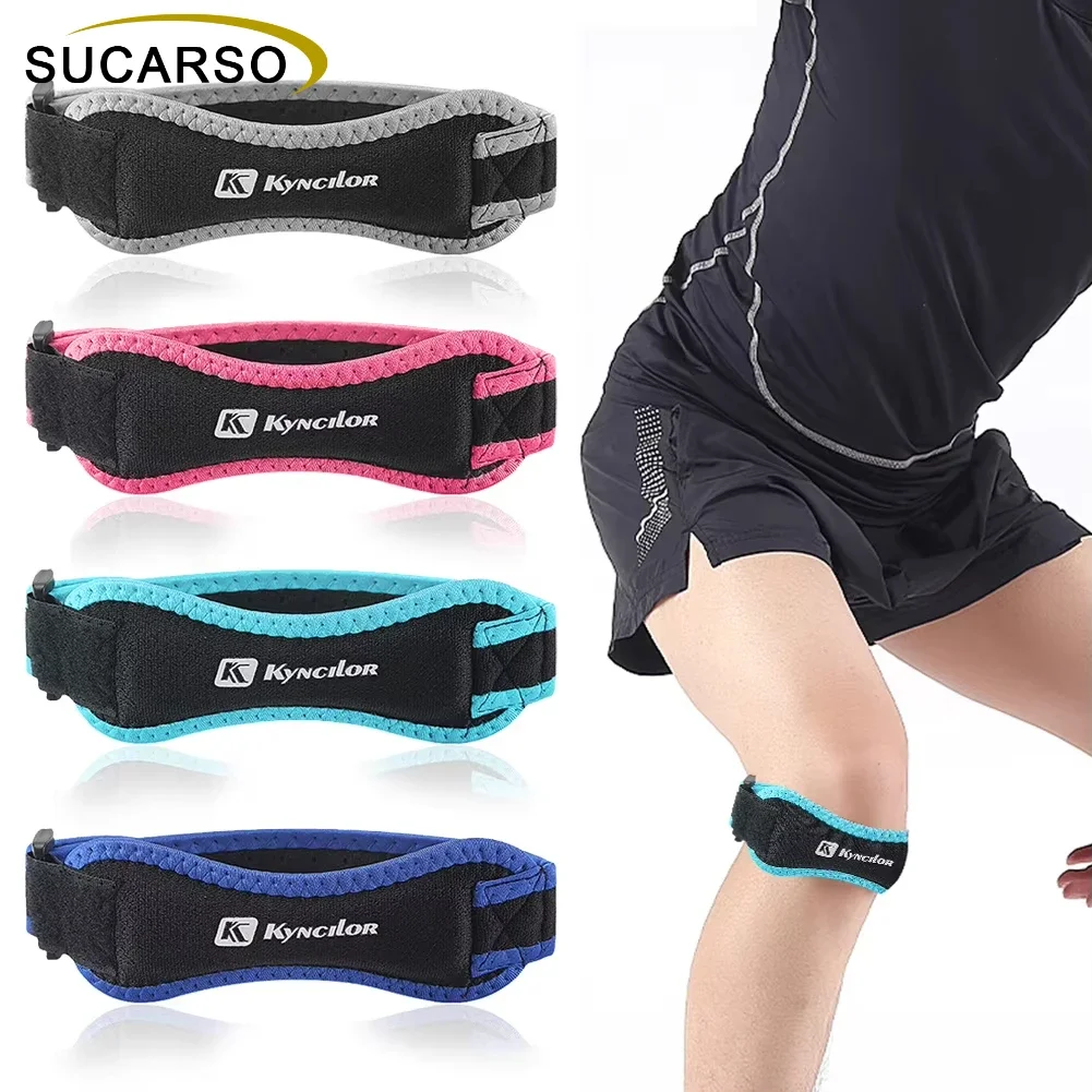 1 Piece Knee Patellar Tendon Knee Support Strape Brace Adjustable Shock Absorption Compression Knee Pad Sleeve for Basketball