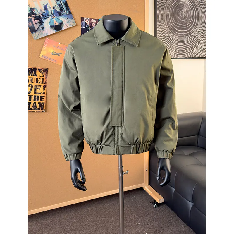 M-XXXXXL Plus Size New Mens Heavy Weight Bomber Jacket Full Zip Fly Outerwear Coat Turn Down Collar Long Sleeve Warm Clothing