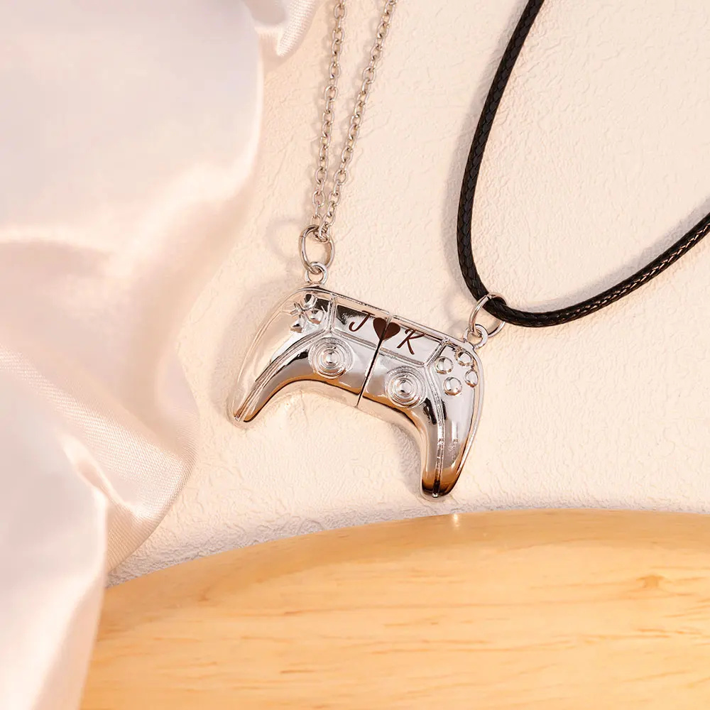 Personalized Laser Engraving Gamepad Necklace for Valentines Day Gift Anniversary Day